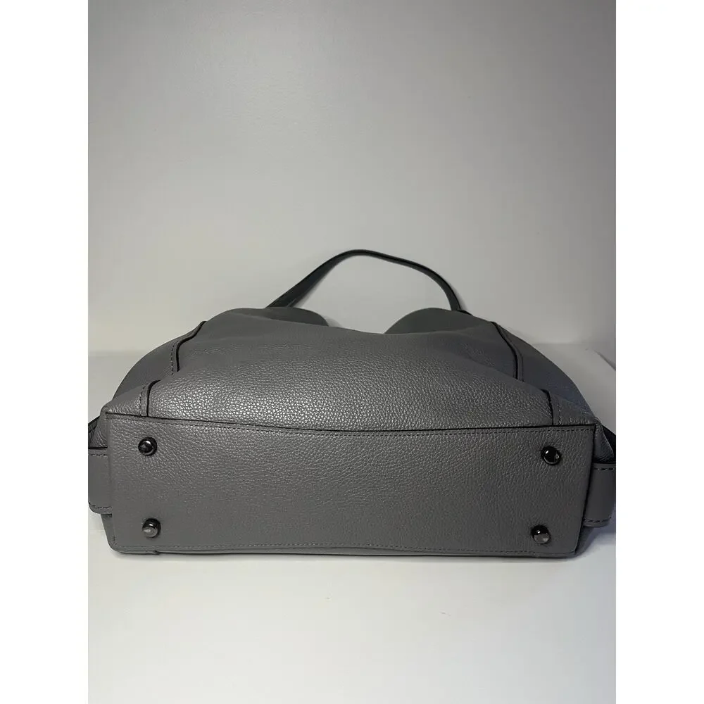 COACH Edie Shoulder Bag 31 Prairie Rivets Gray Pebble Leather Gunmetal 22794 EUC